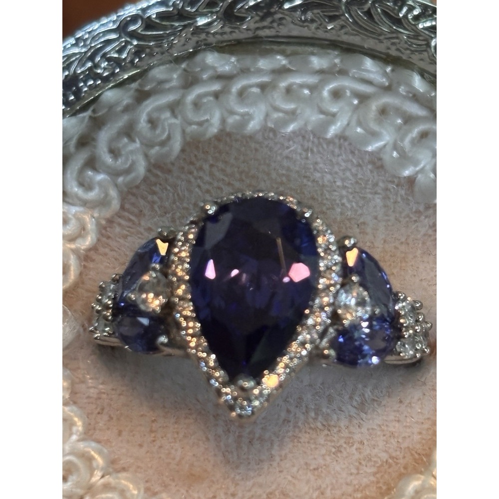 Stunning BBJ 925 Sterling Sliver Tanzanite CZ Ring Size 10
